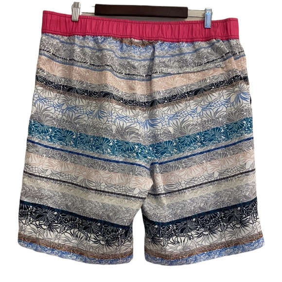 Robert Graham Swim Trunks Mens 38 x 9 Floral Board Shorts Classic Fit Pink Blue - Picture 2 of 10